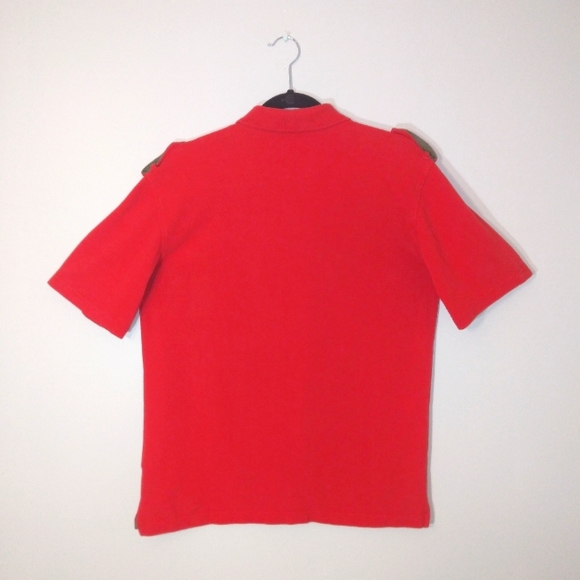 Cavi Boy's XL Red Polo Shirt With Epilettes Gold Embroidery and Buttons - Picture 3 of 13
